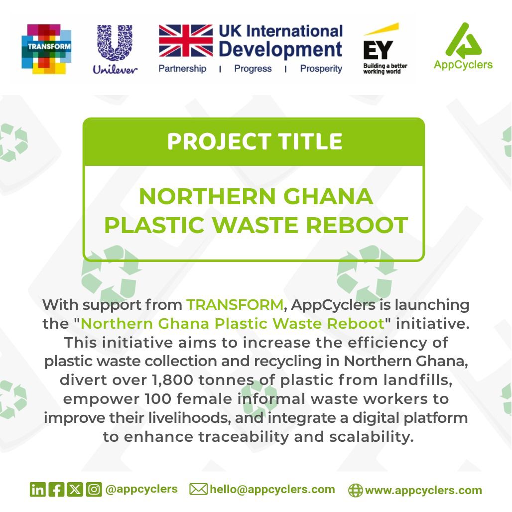 AppCyclers Launches 'Northern Ghana Plastic Waste Reboot Initiative' with Support from TRANSFORM