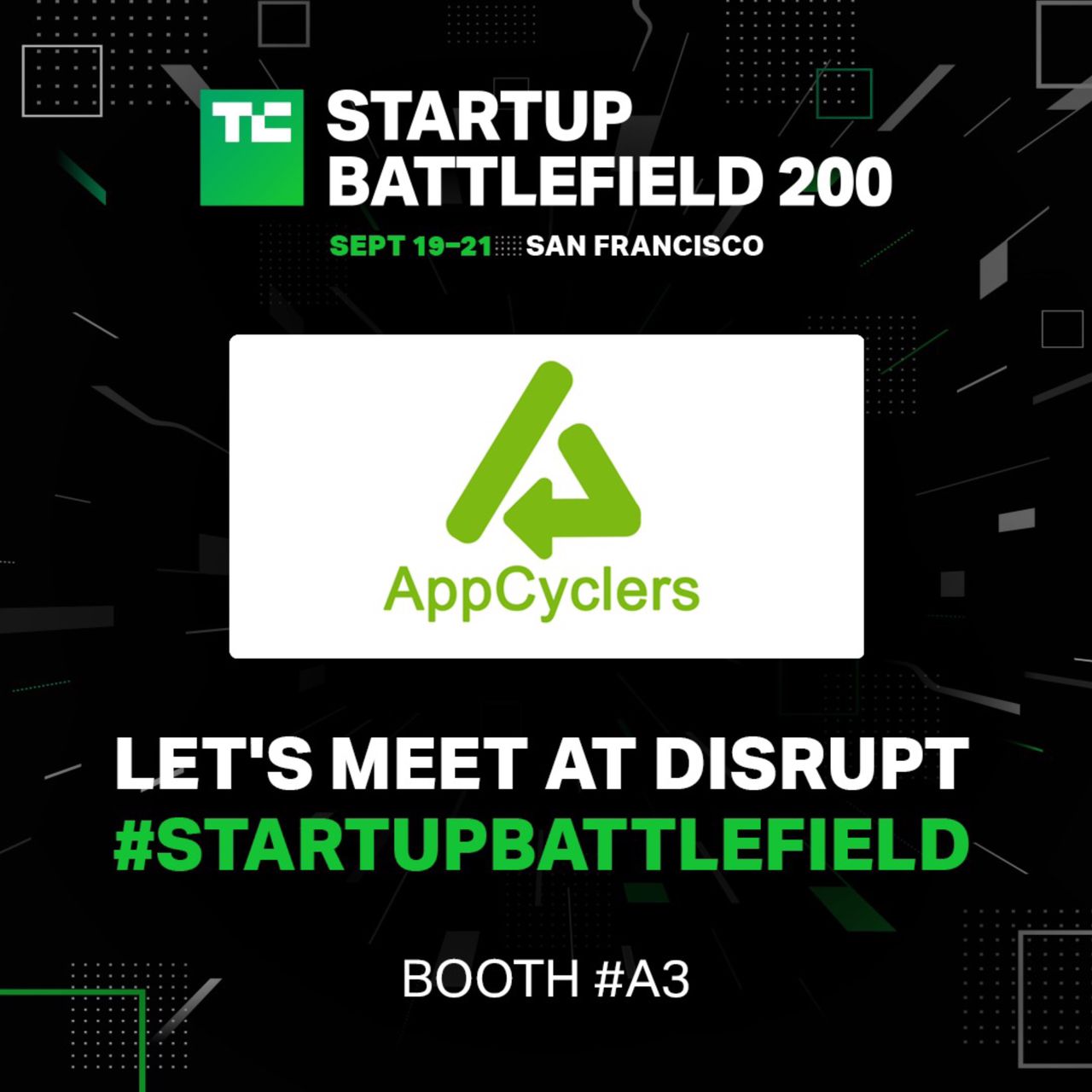 AppCyclers selected for the 2023 TechCrunch Startup Battlefield.
